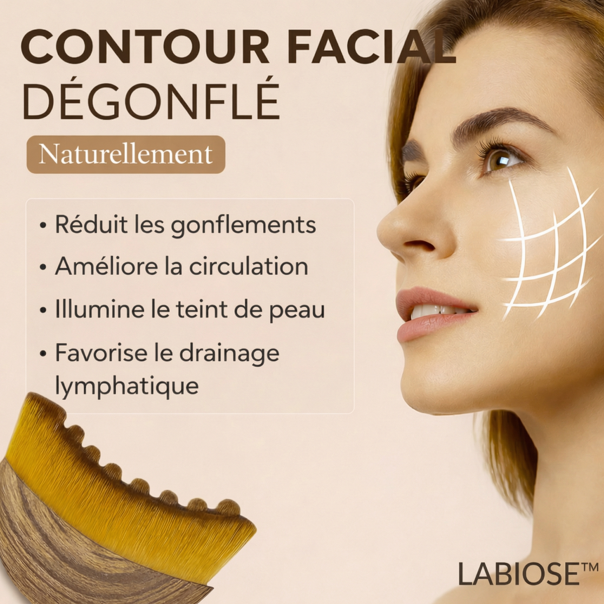Labiose™ – Brosse de Drainage Lymphatique Visage